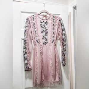 H&M DIVIDED Lavender flower backless mini dress Size XXS NWT